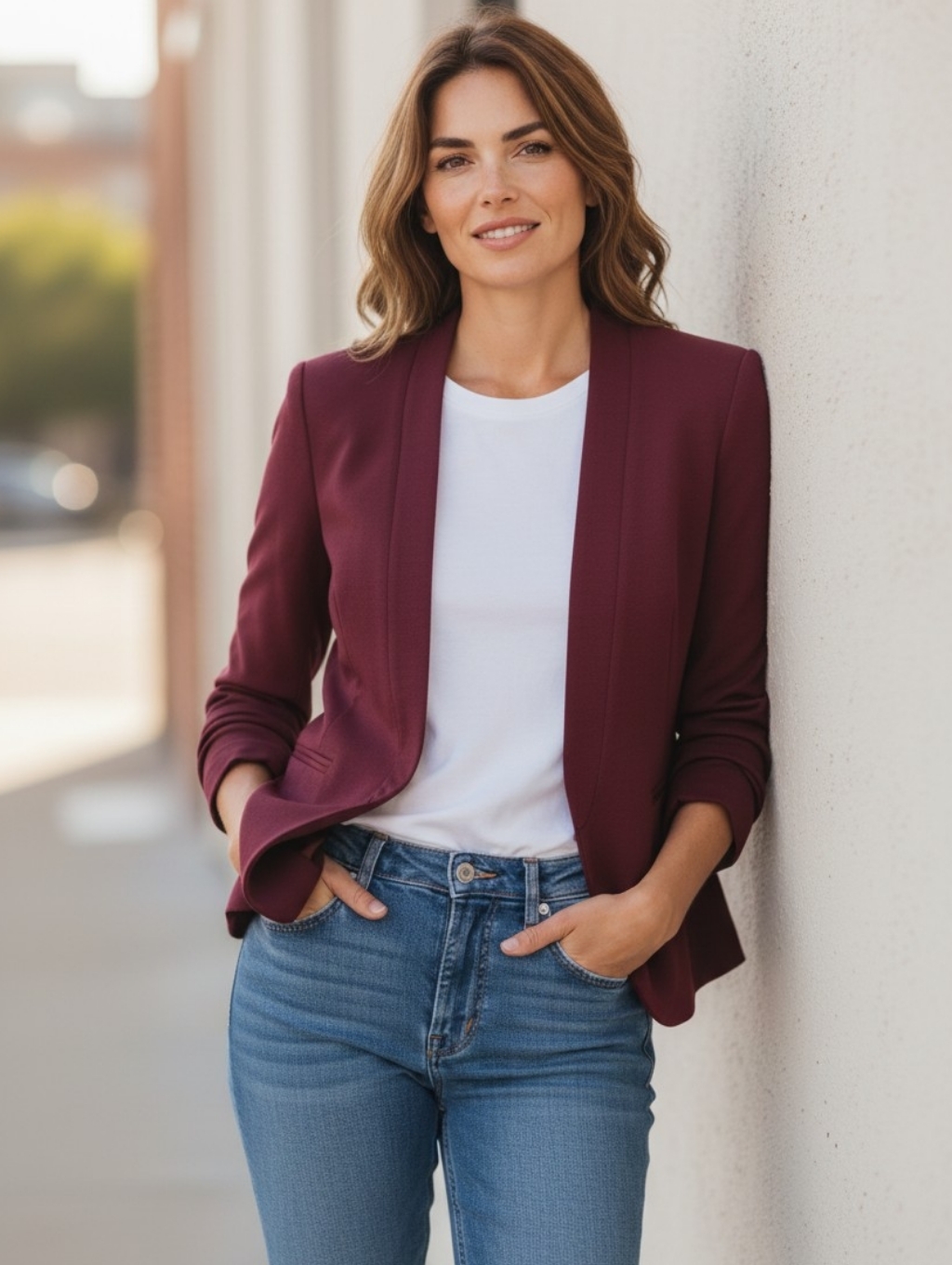 Aritzia Babaton Burgundy Women's Blazer In Size 4